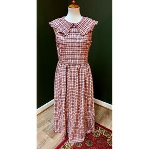 River Island Pink and Black Check Maxi Dress